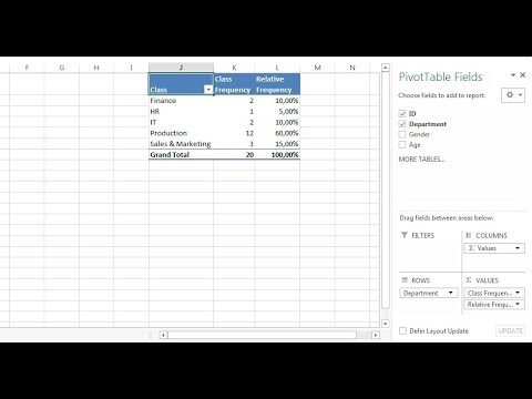 create a frequency table in excel for mac